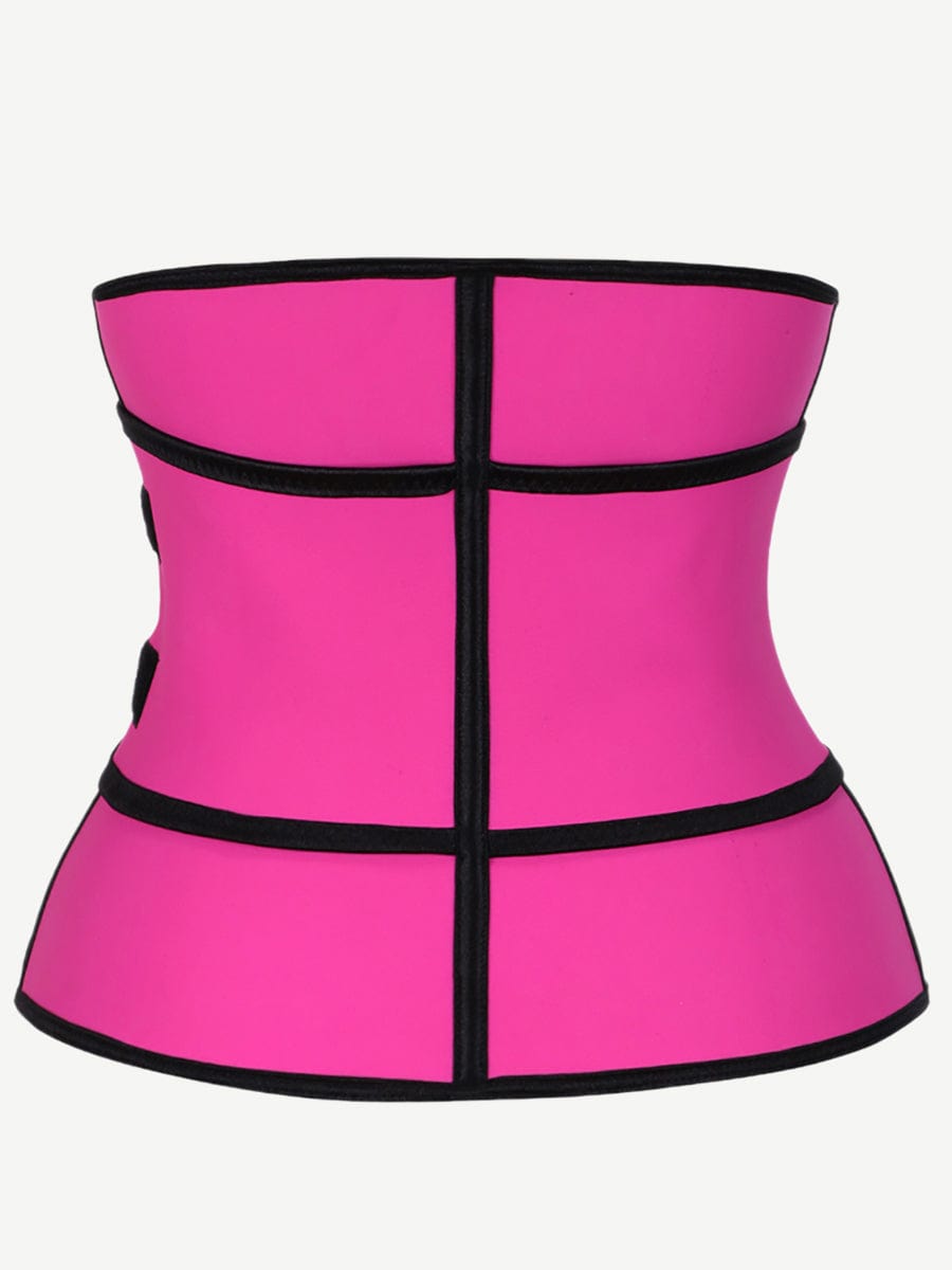 Affordable Rose Red Big Size Latex Waist Shaper 7 Bones Hooks Superfit