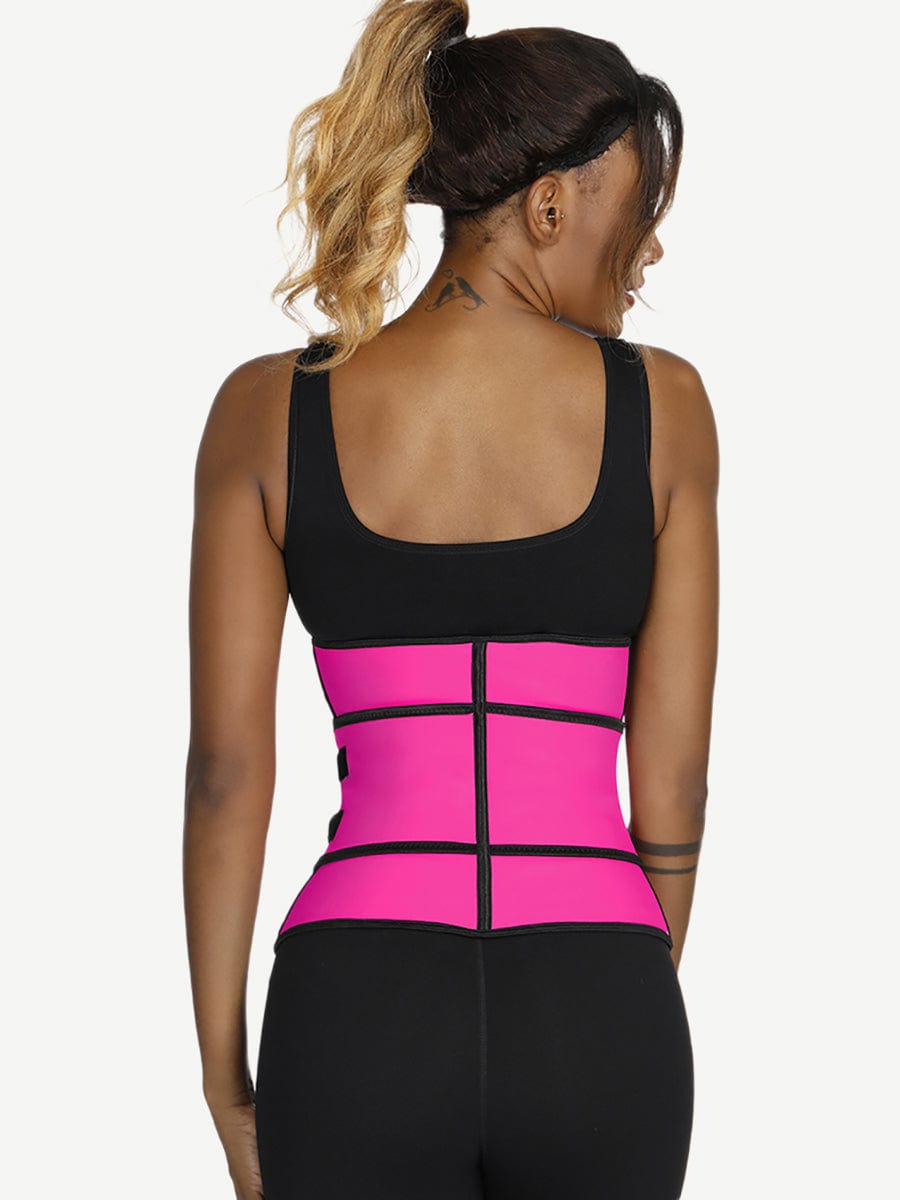 Affordable Rose Red Big Size Latex Waist Shaper 7 Bones Hooks Superfit