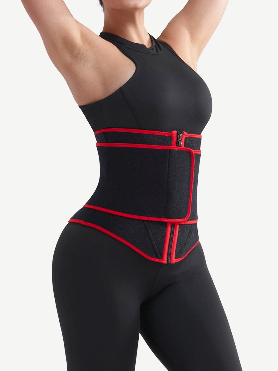 Black Neoprene Waist Trainer 10 Steel Bones Basic Shaping