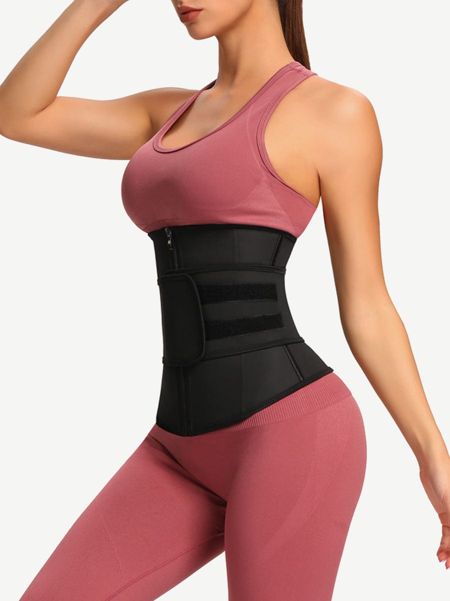 7 Steel Bones YKK Zipper Latex Waist Trainer with Adjustable Belt