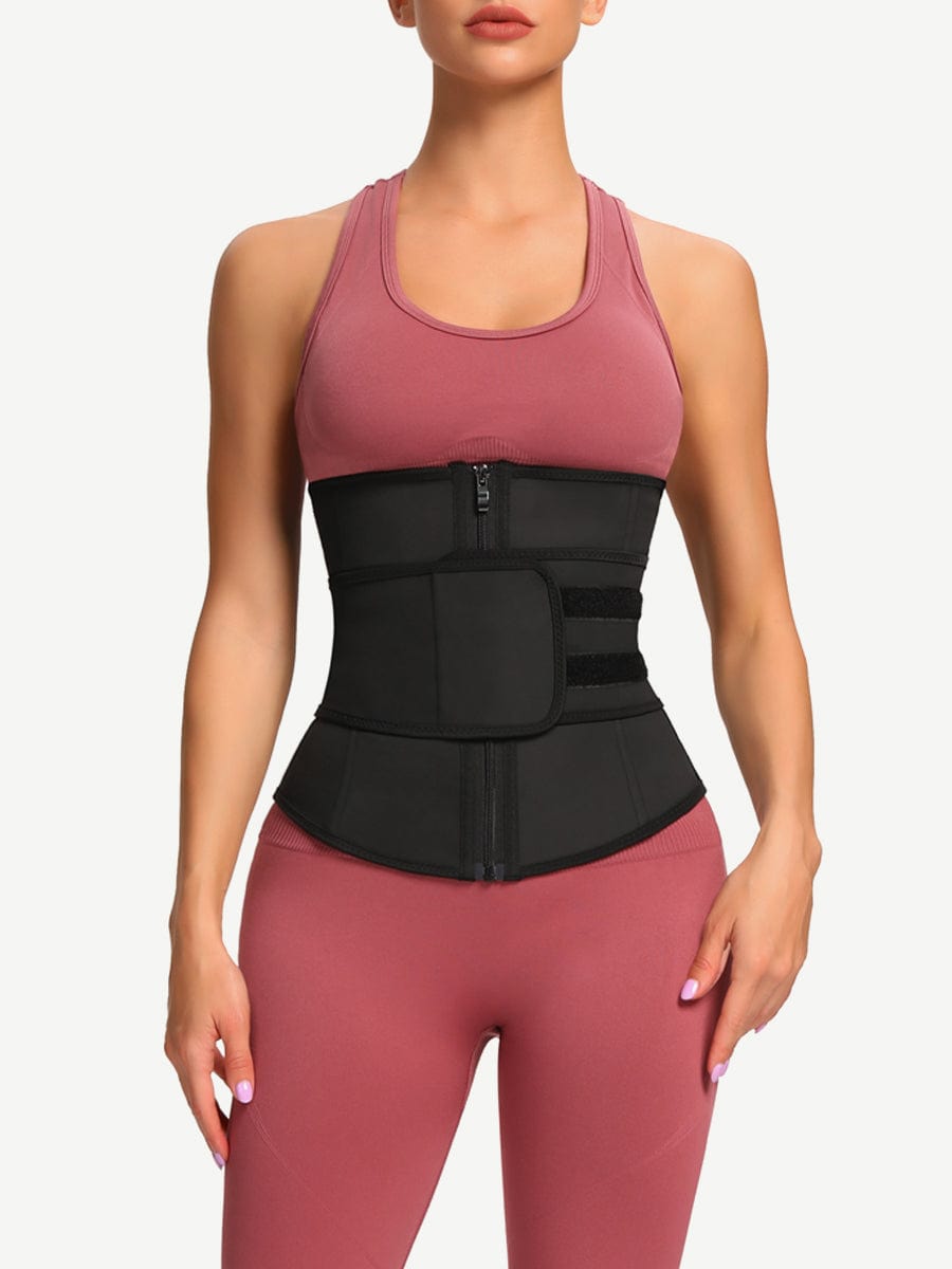 7 Steel Bones YKK Zipper Latex Waist Trainer with Adjustable Belt
