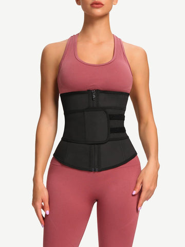 7 Steel Bones YKK Zipper Latex Waist Trainer with Adjustable Belt