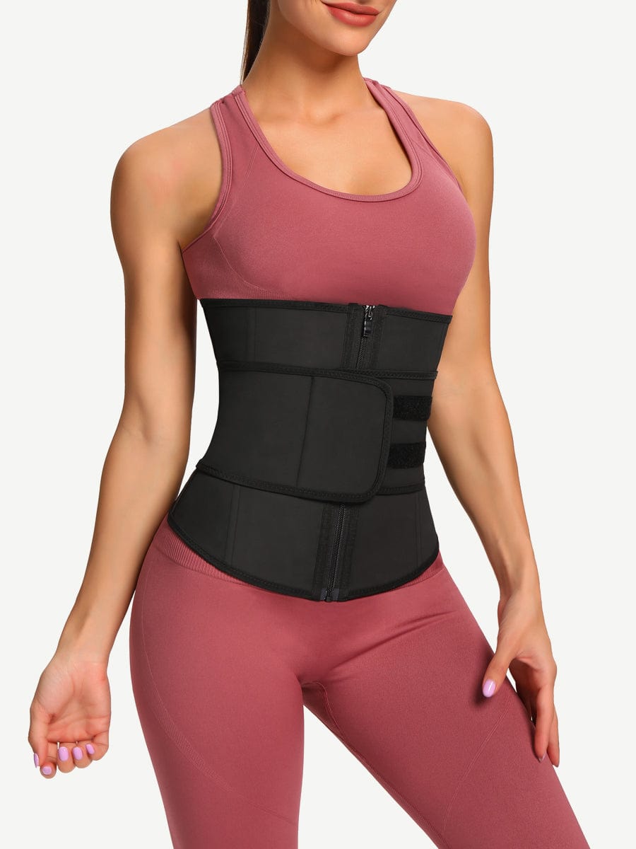 7 Steel Bones YKK Zipper Latex Waist Trainer with Adjustable Belt