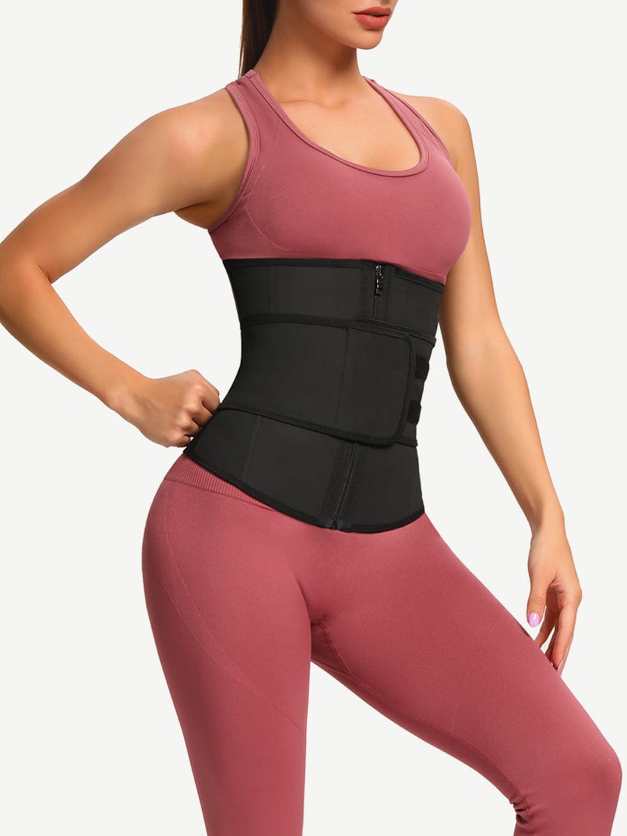 7 Steel Bones YKK Zipper Latex Waist Trainer with Adjustable Belt