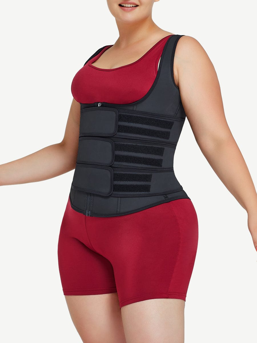 Practical Black Latex Waist Trainer Vest Three Belts Basic Shaping Brand Your Own Waist Trainer