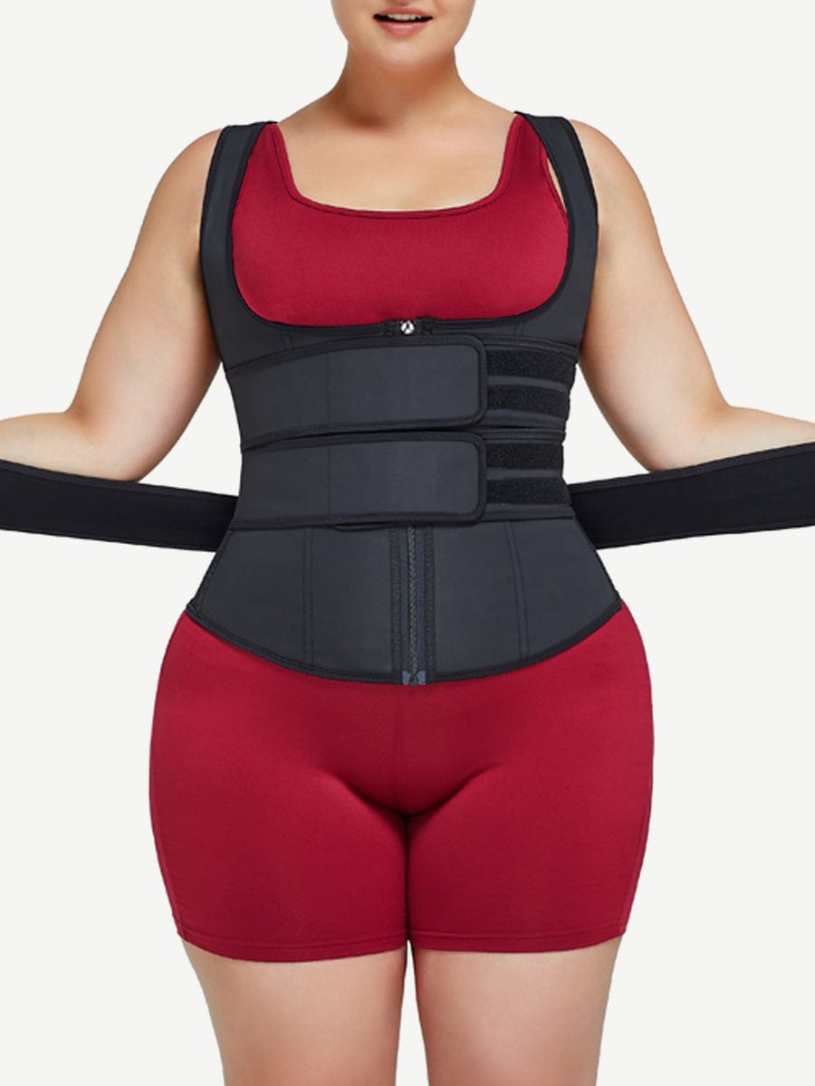 Practical Black Latex Waist Trainer Vest Three Belts Basic Shaping Brand Your Own Waist Trainer