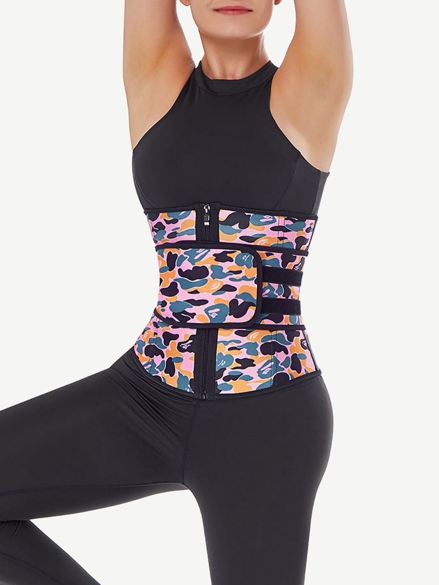 Shaping Camo Print Latex Waist Trainer Sling-Belt Fat Burner