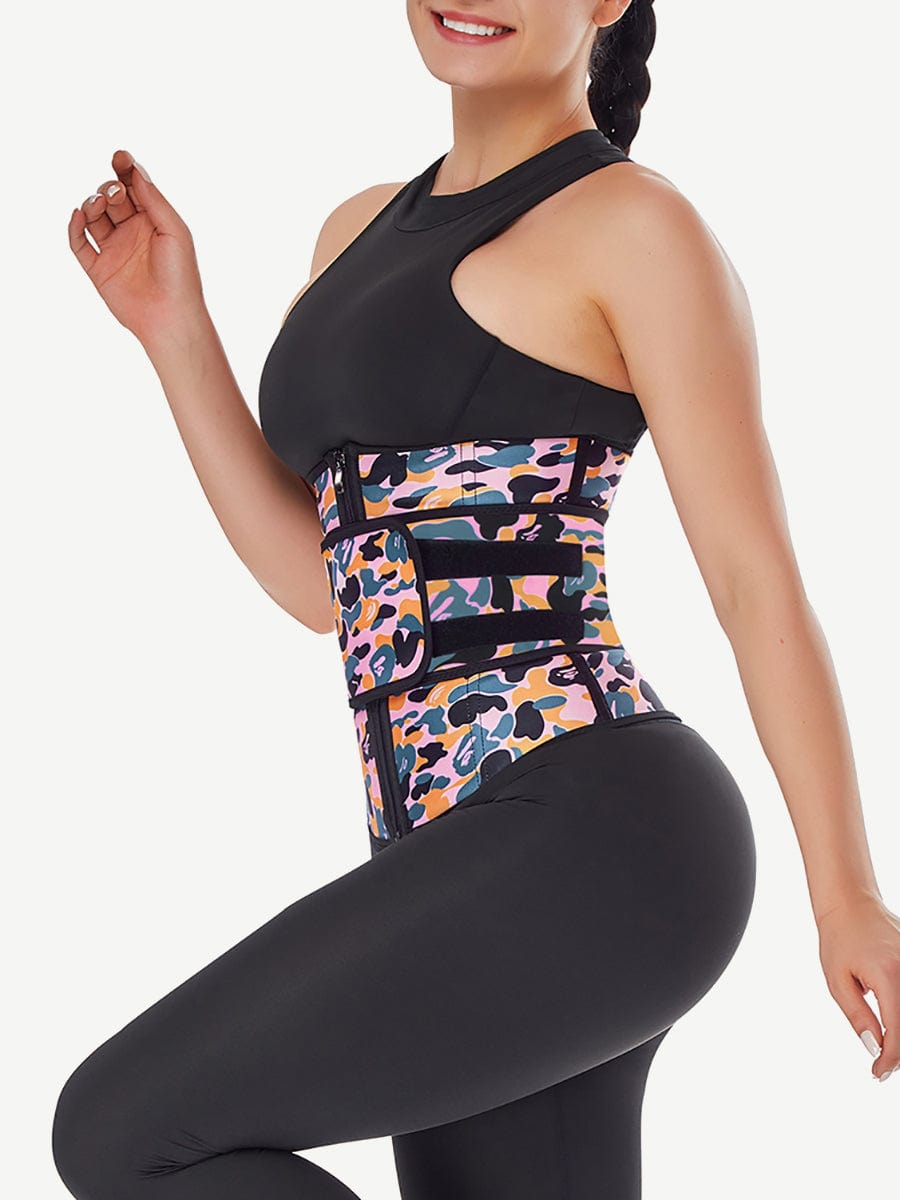 Shaping Camo Print Latex Waist Trainer Sling-Belt Fat Burner