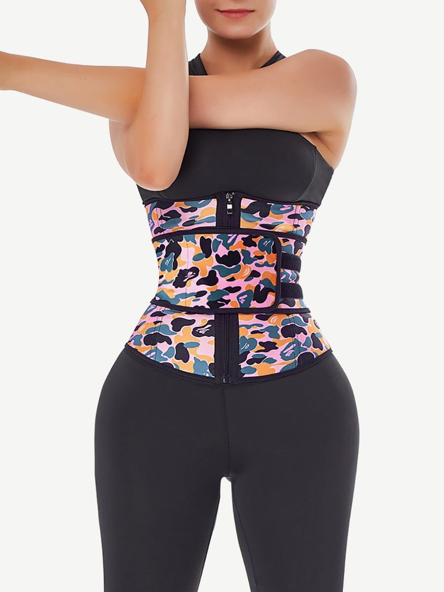Shaping Camo Print Latex Waist Trainer Sling-Belt Fat Burner