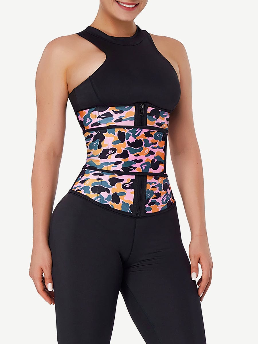 Shaping Camo Print Latex Waist Trainer Sling-Belt Fat Burner