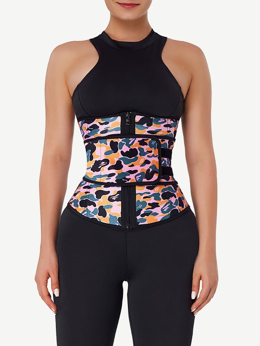 Shaping Camo Print Latex Waist Trainer Sling-Belt Fat Burner