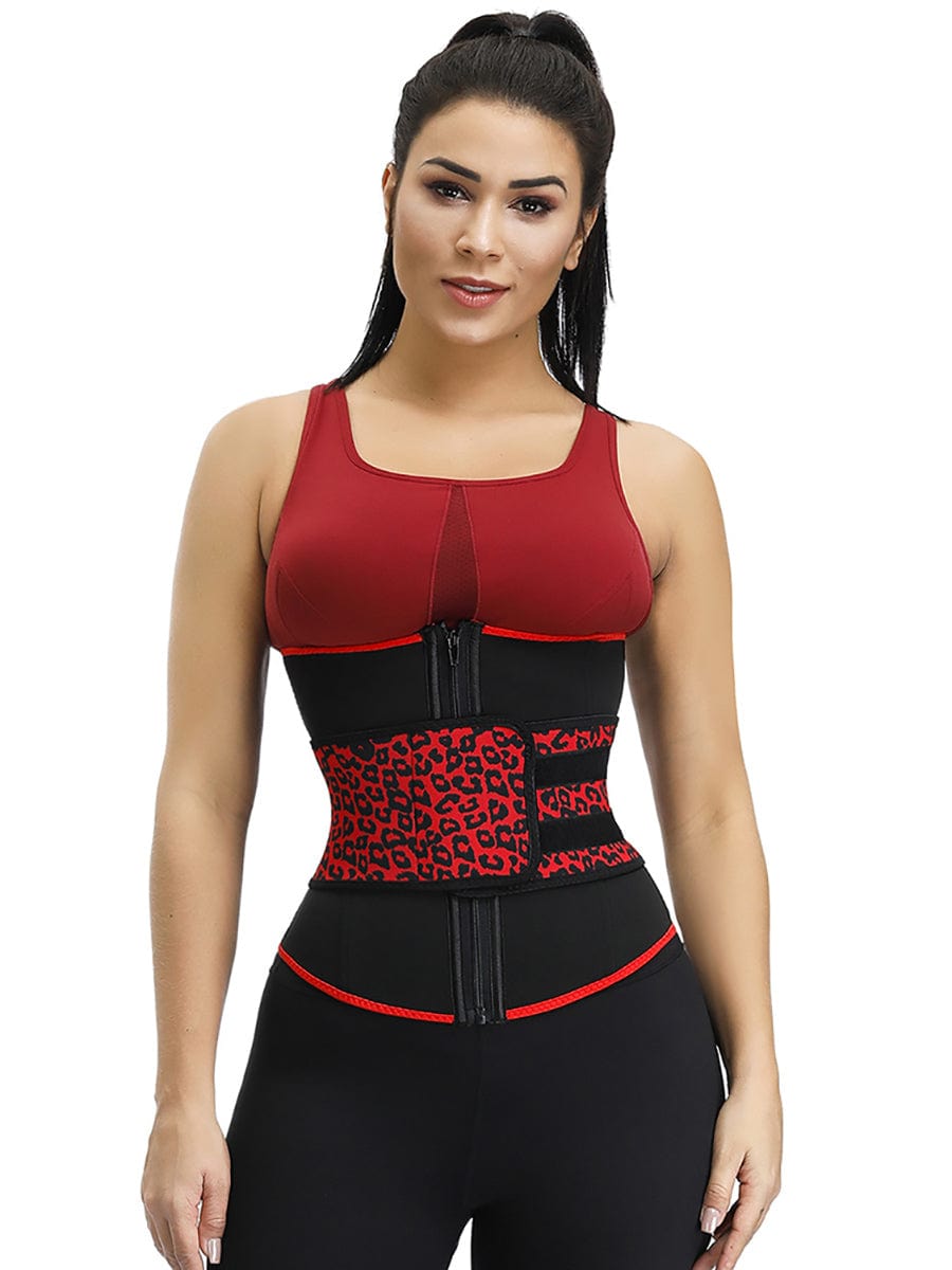 Slimming Essentials Leopard Print Design 7 Steel Bone Neoprene Waist Cincher Fitting Waist Trainer