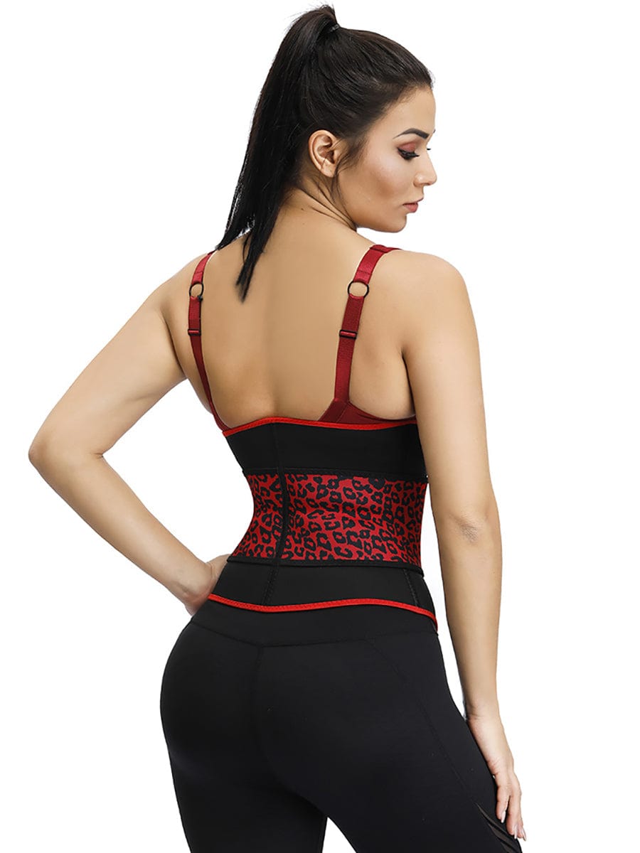 Slimming Essentials Leopard Print Design 7 Steel Bone Neoprene Waist Cincher Fitting Waist Trainer
