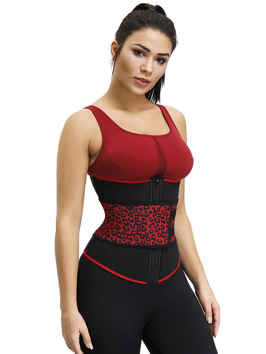 Slimming Essentials Leopard Print Design 7 Steel Bone Neoprene Waist Cincher Fitting Waist Trainer