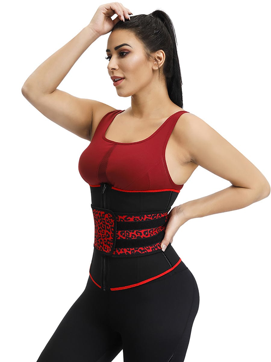 Slimming Essentials Leopard Print Design 7 Steel Bone Neoprene Waist Cincher Fitting Waist Trainer
