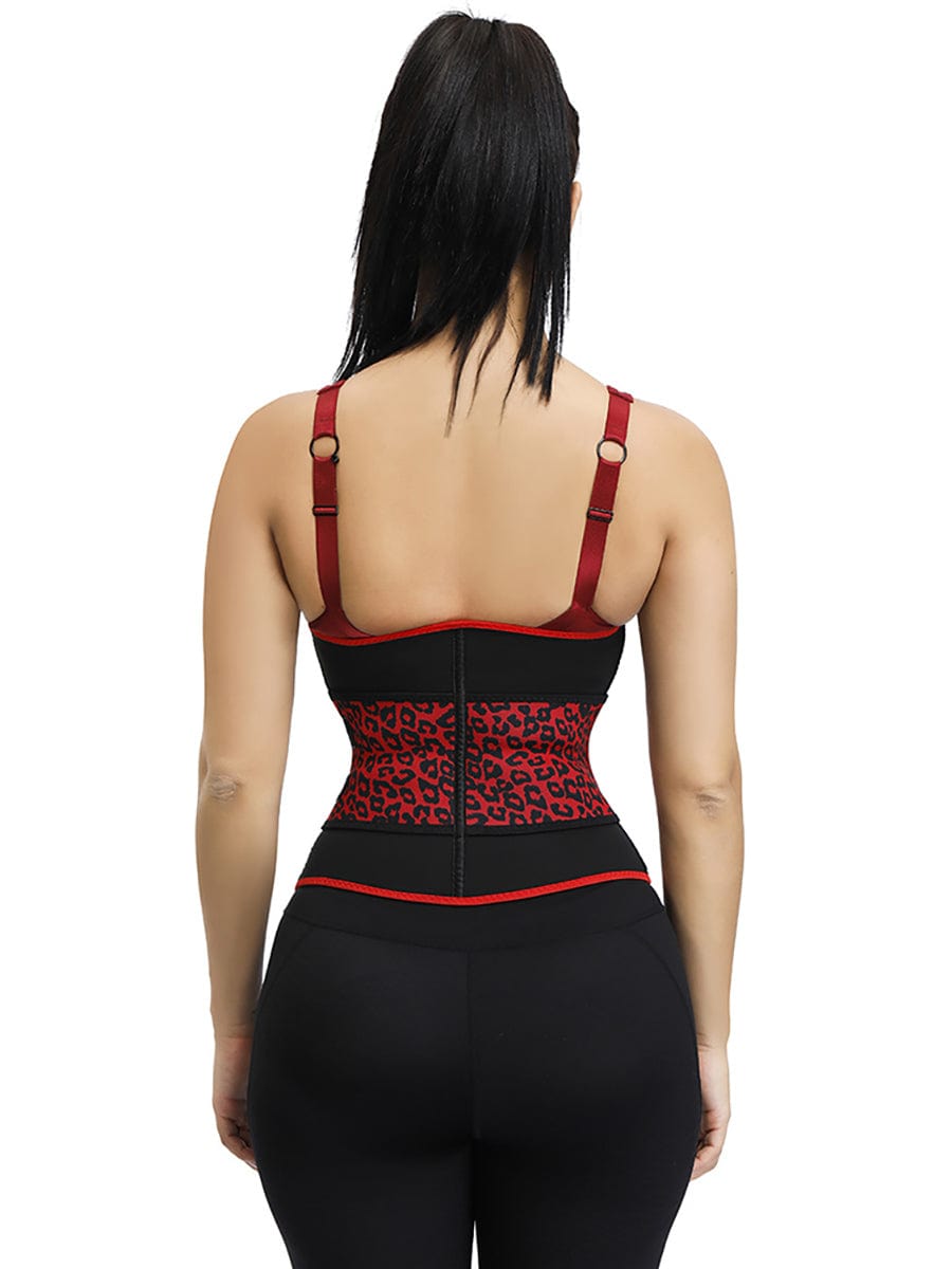 Slimming Essentials Leopard Print Design 7 Steel Bone Neoprene Waist Cincher Fitting Waist Trainer