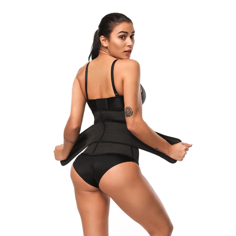 Affordable Rose Red Big Size Latex Waist Shaper 7 Bones Hooks Superfit