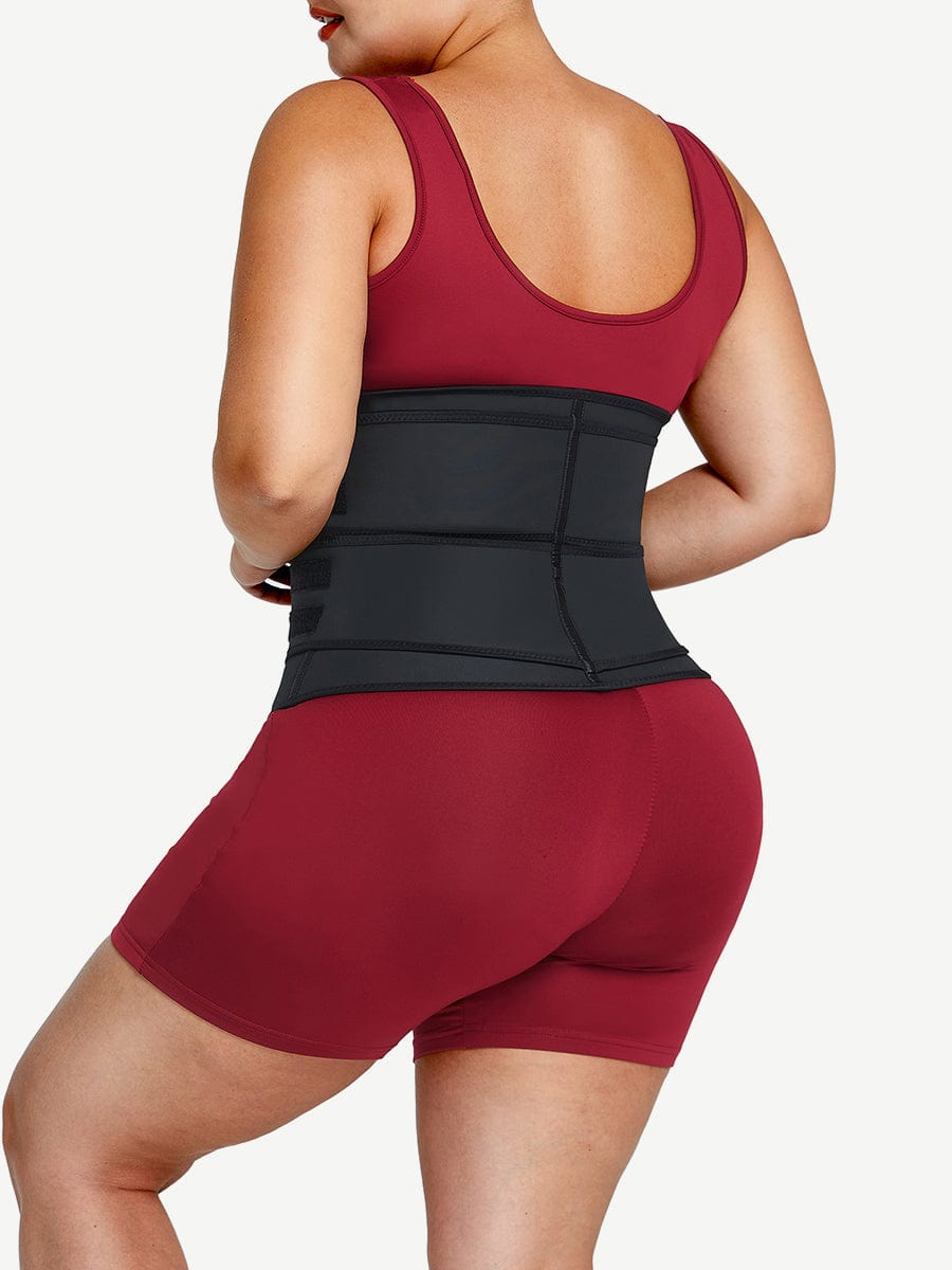 Compression Black Big Size Latex Waist Slimmer With Sticker Fat Burner Waist Cincher