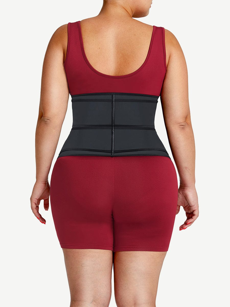 Compression Black Big Size Latex Waist Slimmer With Sticker Fat Burner Waist Cincher