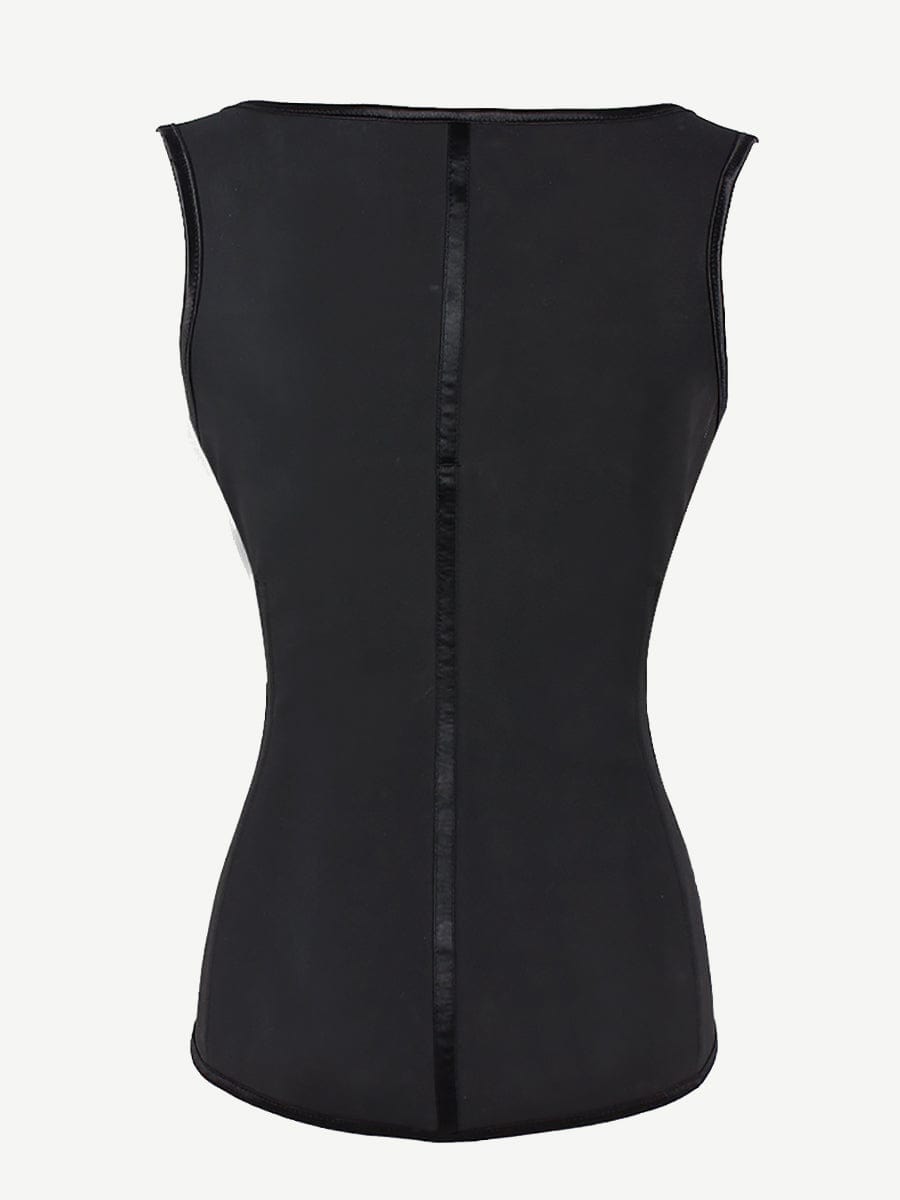 [USA Warehouse]Women Latex Corset Waist Cincher Vest with 4 Row Hook Black Plus Size