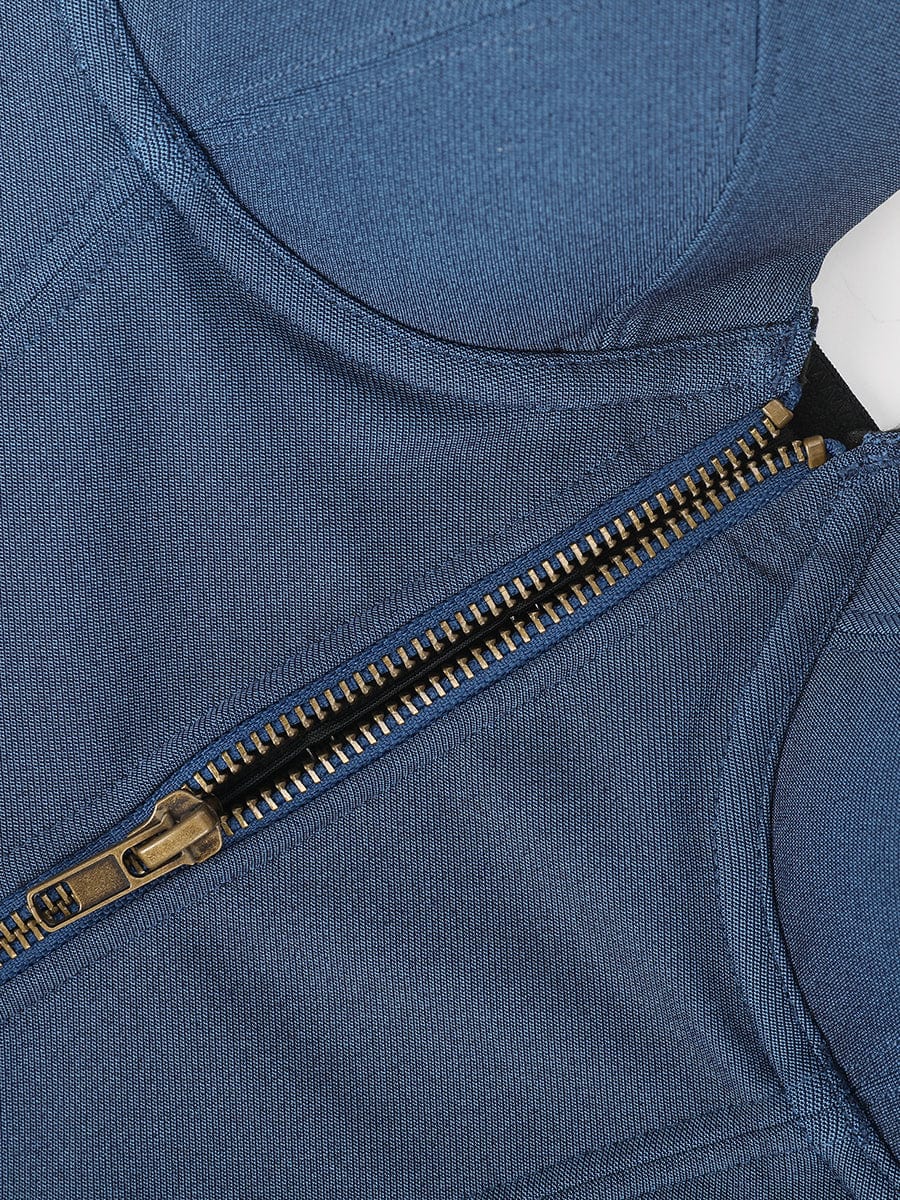 Imitation Denim Cup Design 4 Steel Bones Tummy Control Waist Trainer with back with drawstring