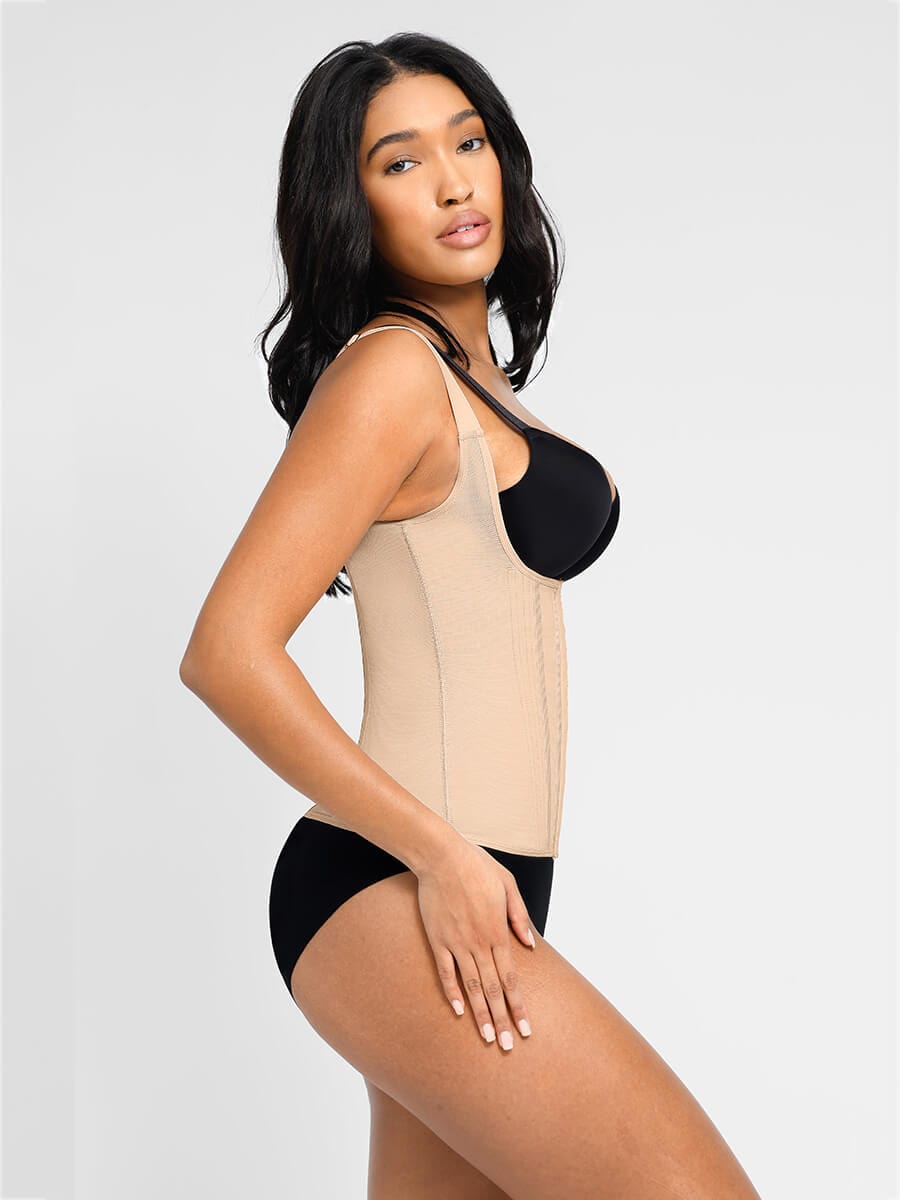 13 Built-in Steel Bone Girdle U-shaped Chest Support Waist Trainer Vest