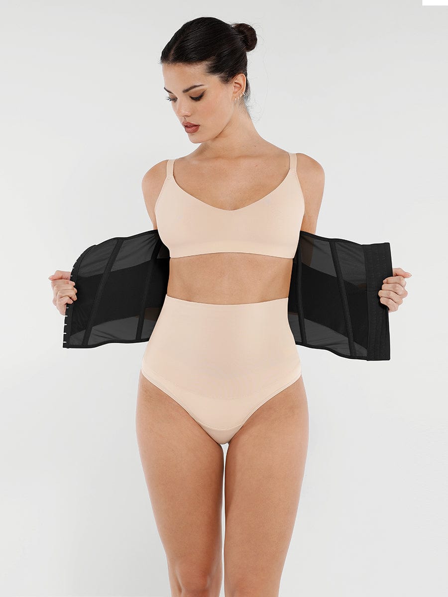 7 Steel Bones Waist and Abdomen Shaping Breathable Mesh Waist Trainer