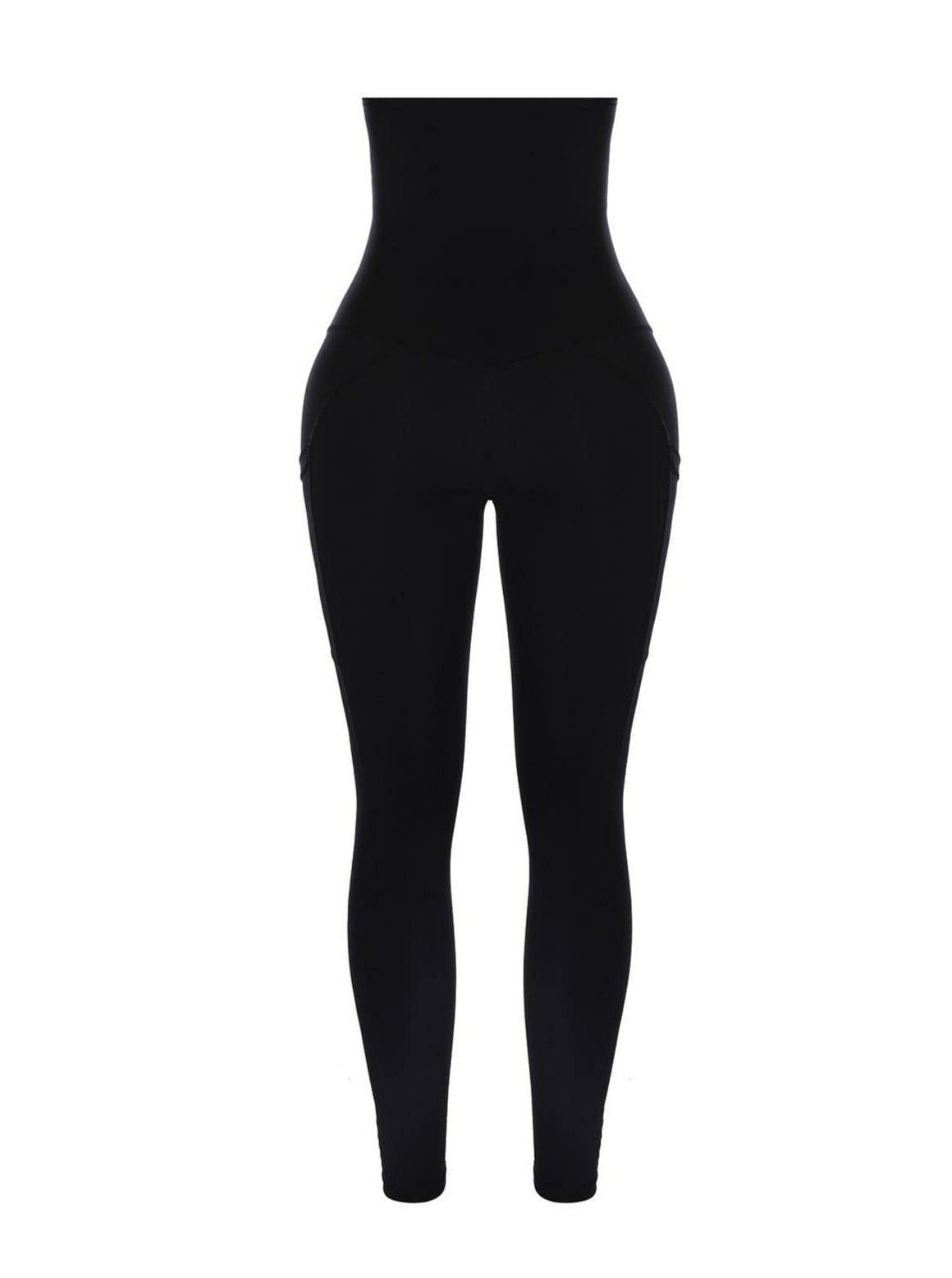 Black Shape Leggings High Waist 3 Hooks Pockets Basic Shaping