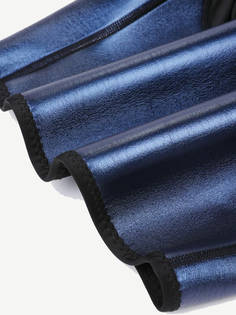 Dark Blue Neoprene Leggings Shaper 3 Rows Hooks High Rise Custom Logo
