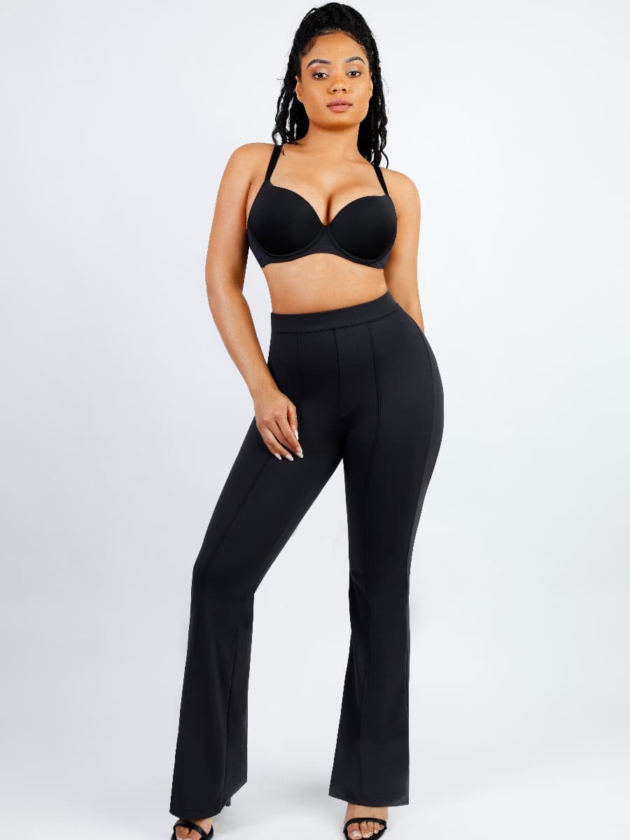 High Waist Trimming Tummy Tuck Leg Shaping Flare Pants