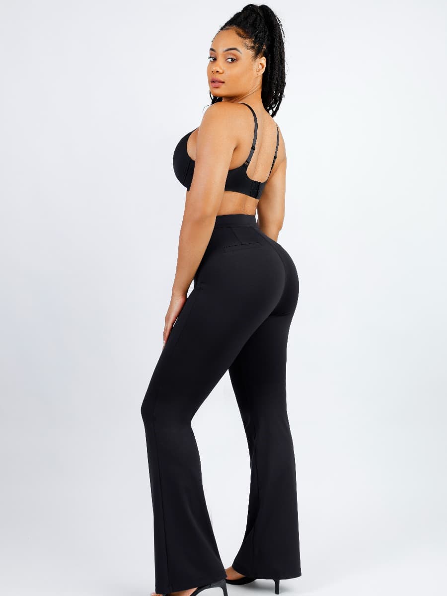 High Waist Trimming Tummy Tuck Leg Shaping Flare Pants