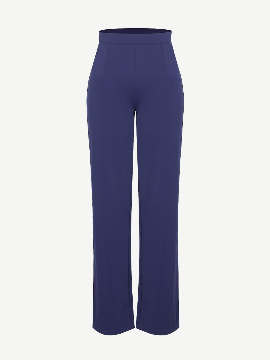 Waist Trimming Straight-leg Pants with Built-in Shaping Shorts