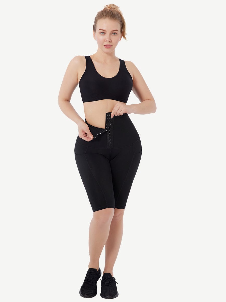 High Elastic Mesh Sports Shaping Pants With Pocket Design