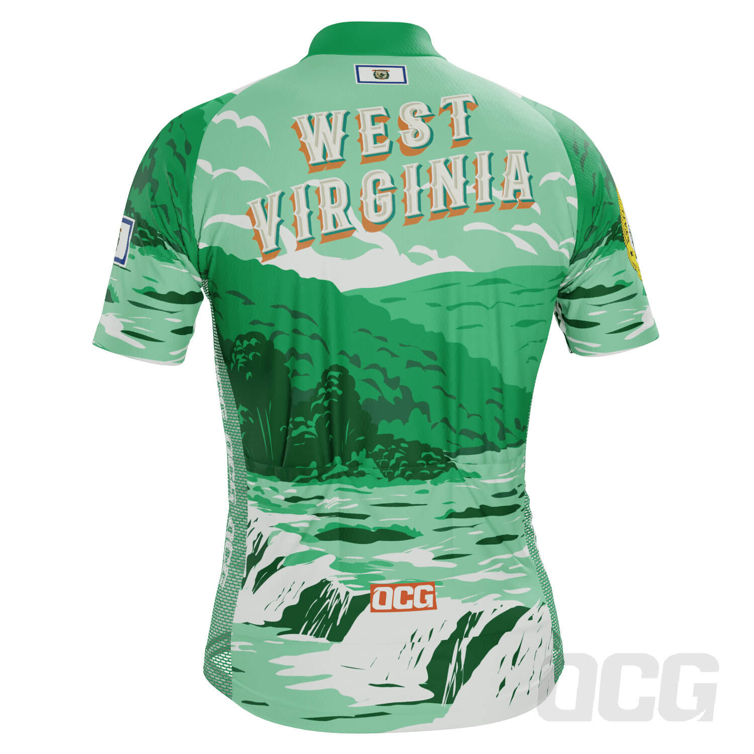 Men's West Virginia US State Icon Short Sleeve Cycling Jersey