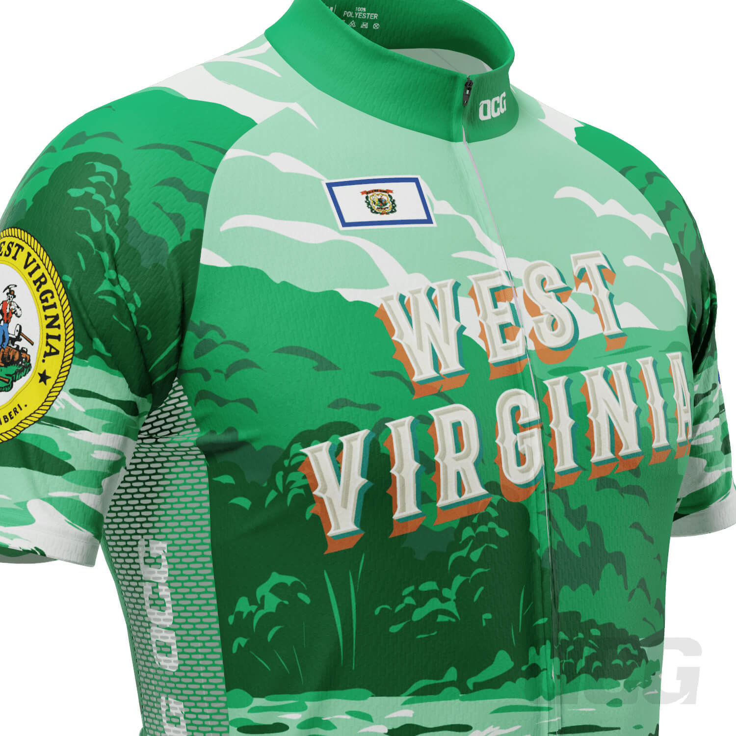 Men's West Virginia US State Icon Short Sleeve Cycling Jersey