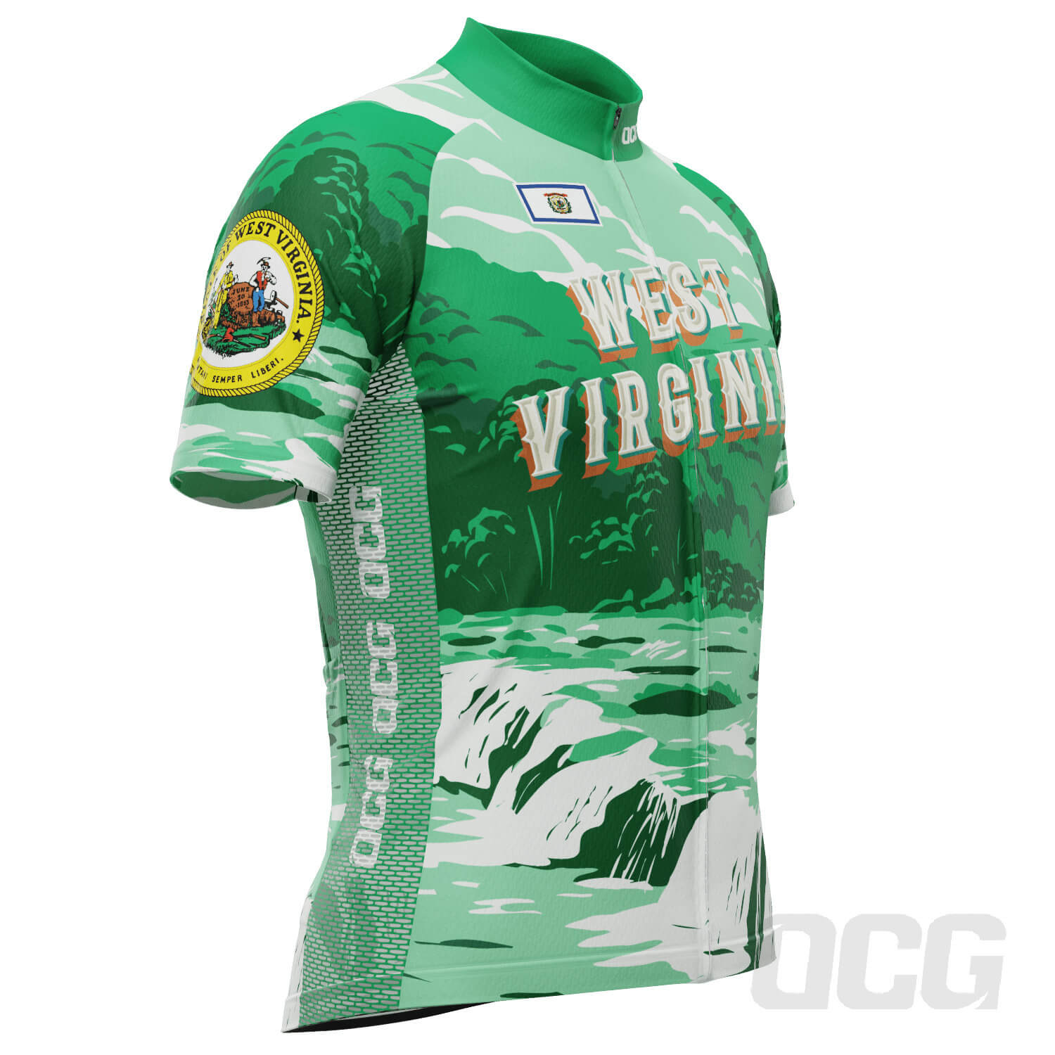 Men's West Virginia US State Icon Short Sleeve Cycling Jersey