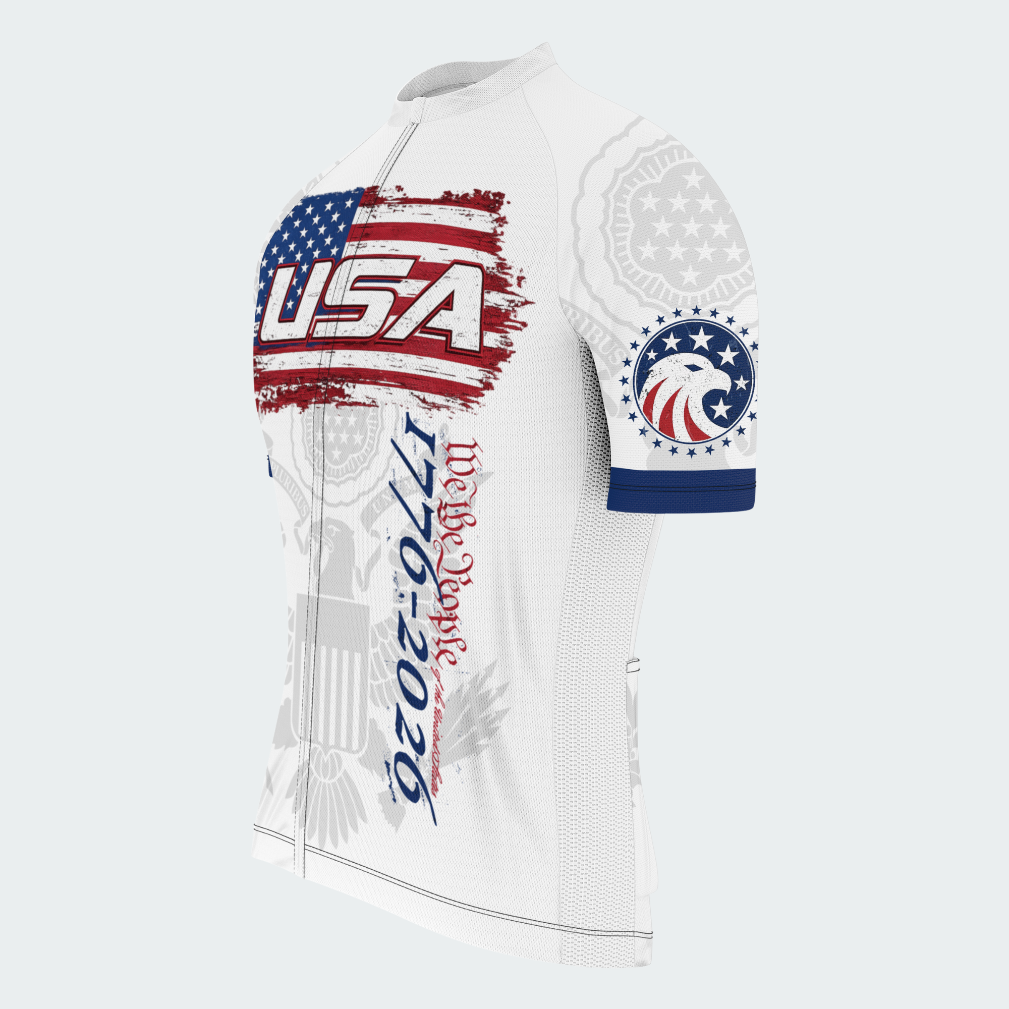 Men’s American Pride We The People of The USA 250th Anniversary Regular Fit Cycling Jersey