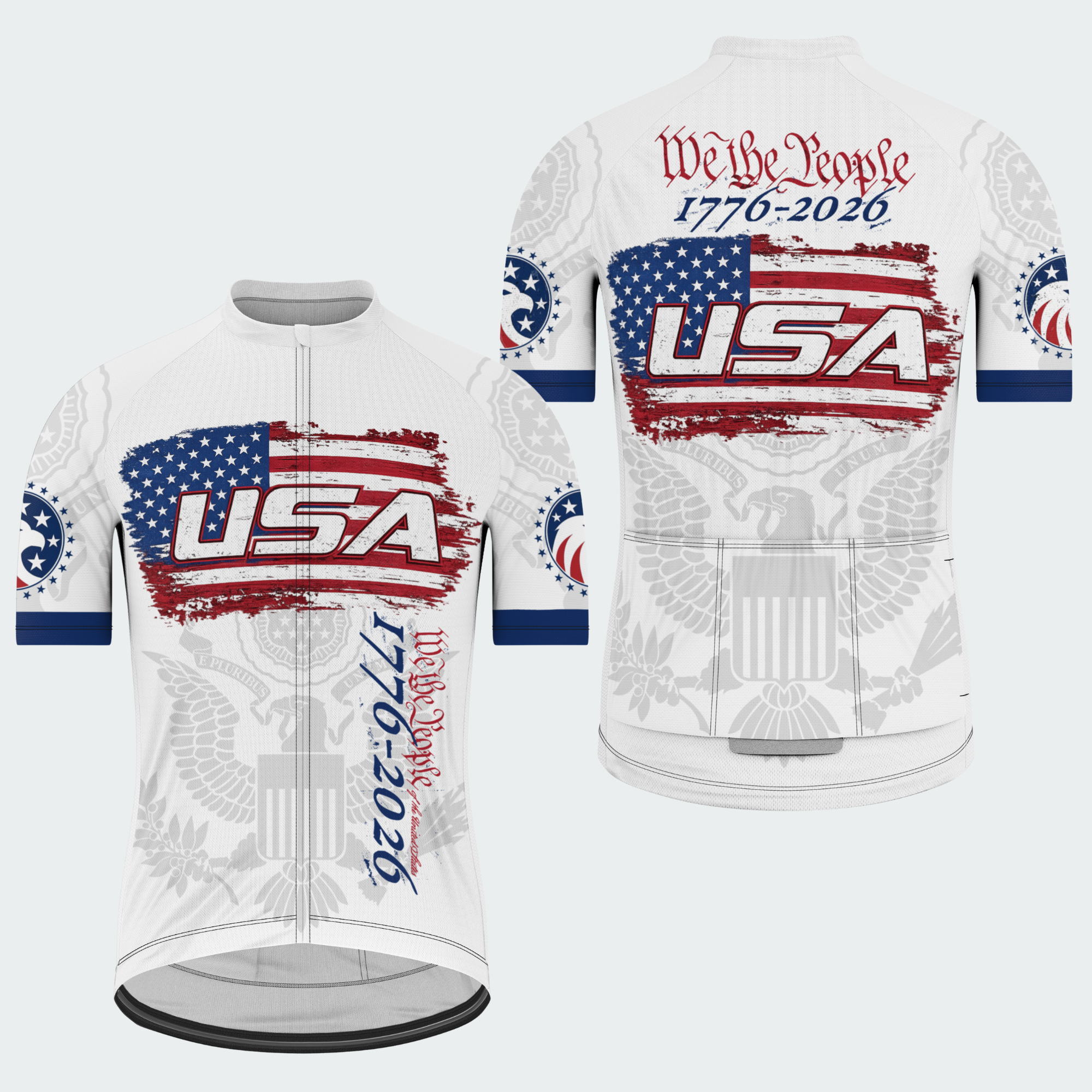 Men’s American Pride We The People of The USA 250th Anniversary Regular Fit Cycling Jersey