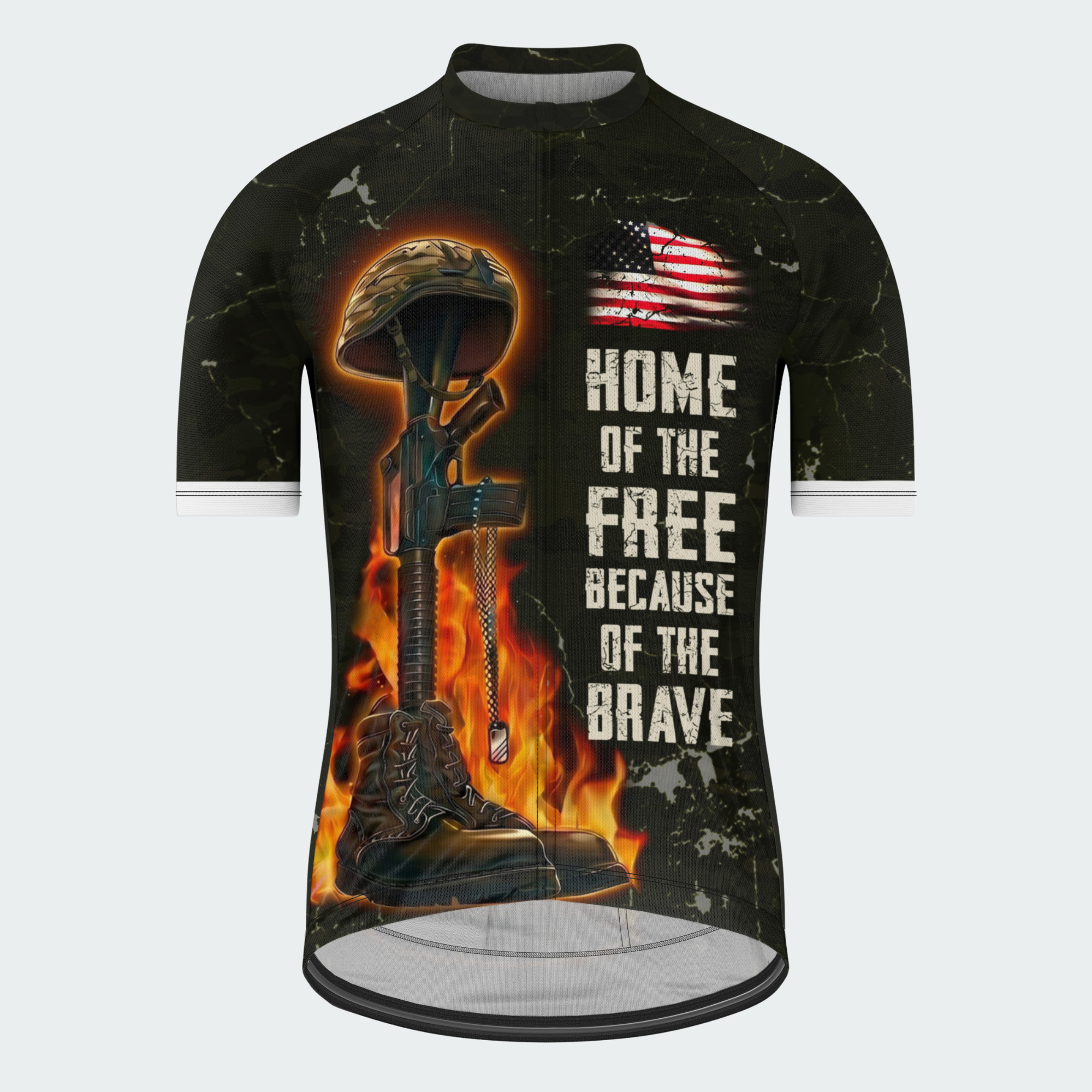 Men’s American Pride Fallen Soldier Tribute Cycling Jersey – Home of the Free
